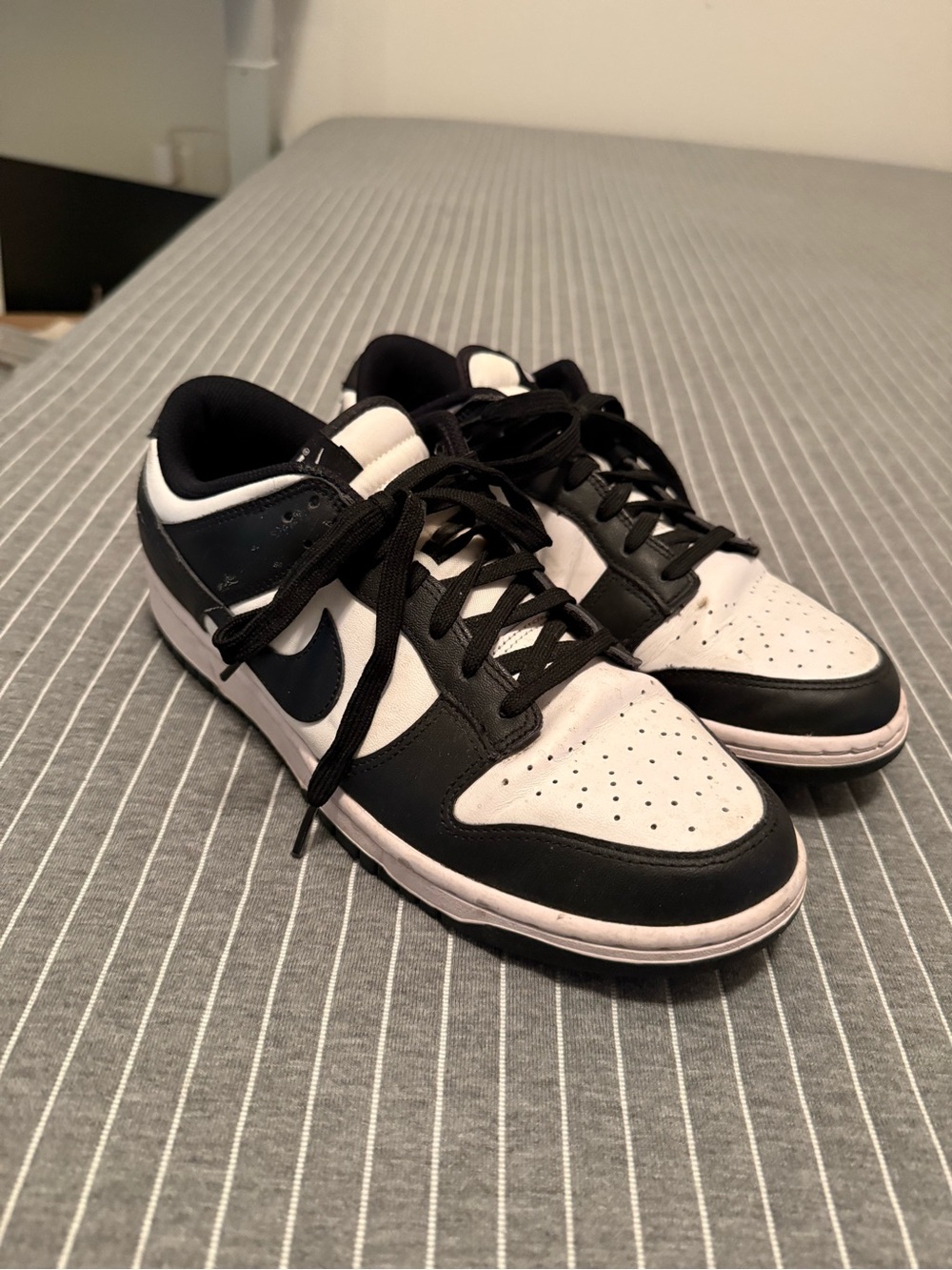 Black and White Low-Top Nike Dunk Sneakers